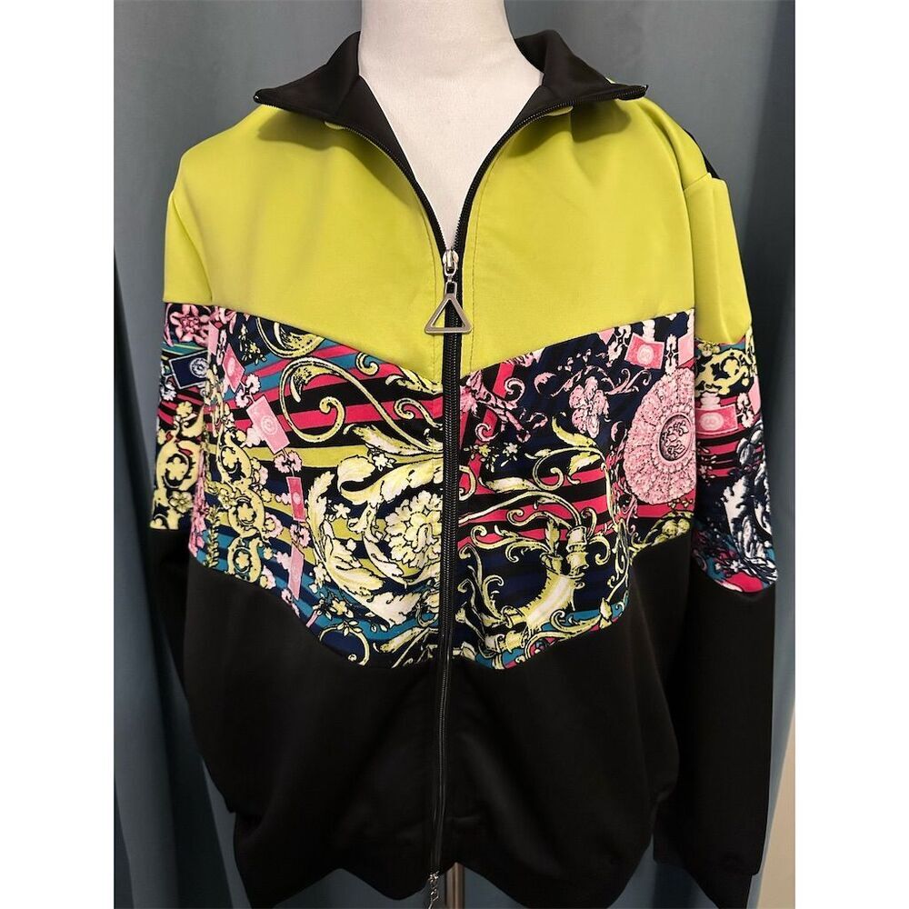 Ashley Sport Vintage Bomber Jacket Unisex Size 18/20 Multicolor Geometric